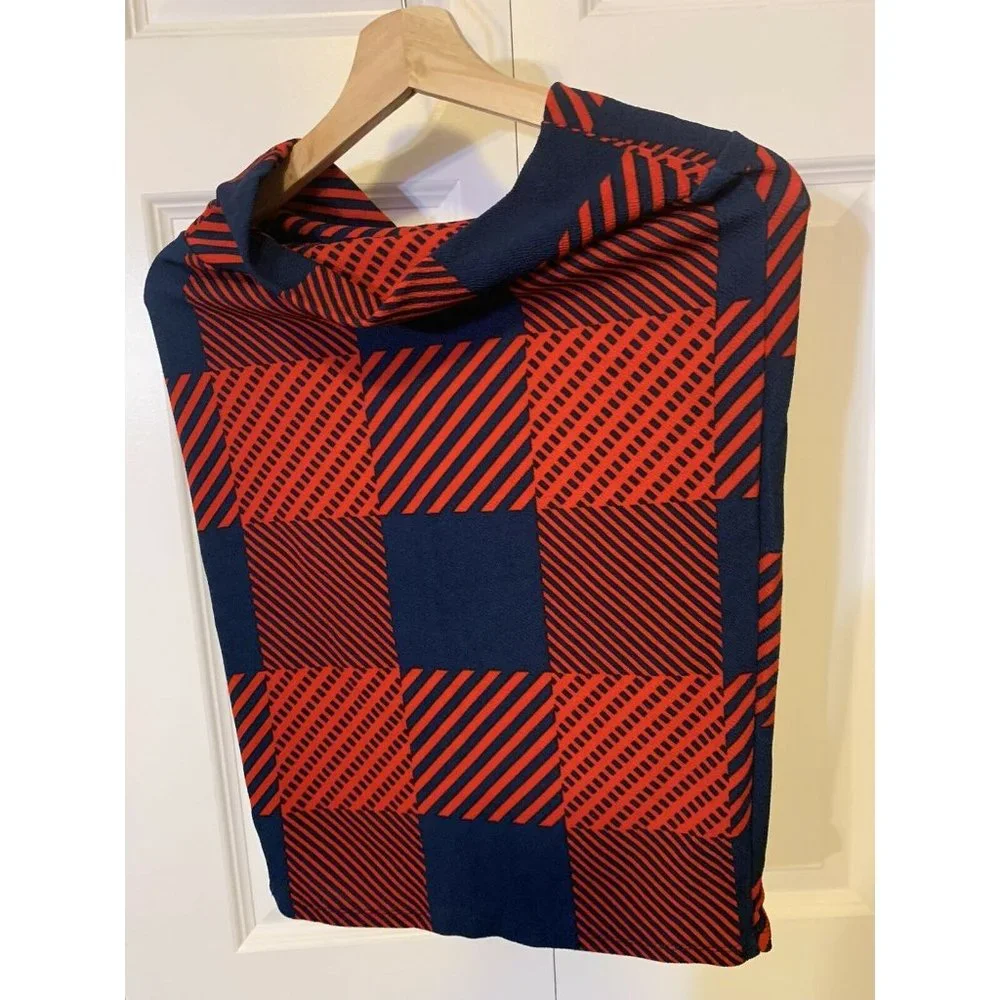 NEW Lularoe Women’s Sz S Cassie Red‎ Blue Plaid Skirt